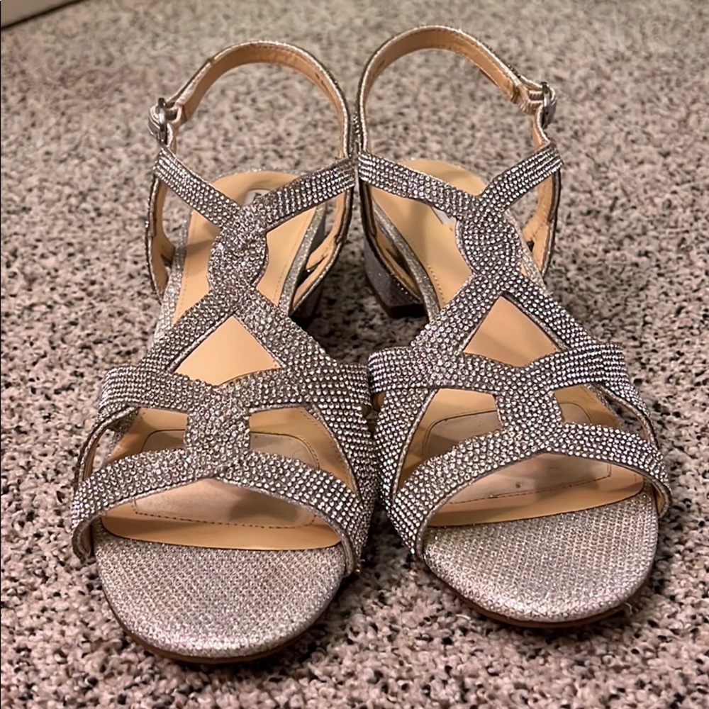 Alex Marie Silver Block Heels